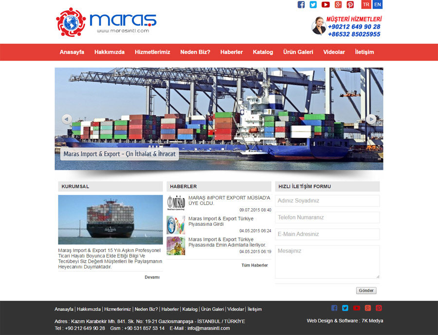 maraş import, maraş export, maraş intl web sitesi, maraş site